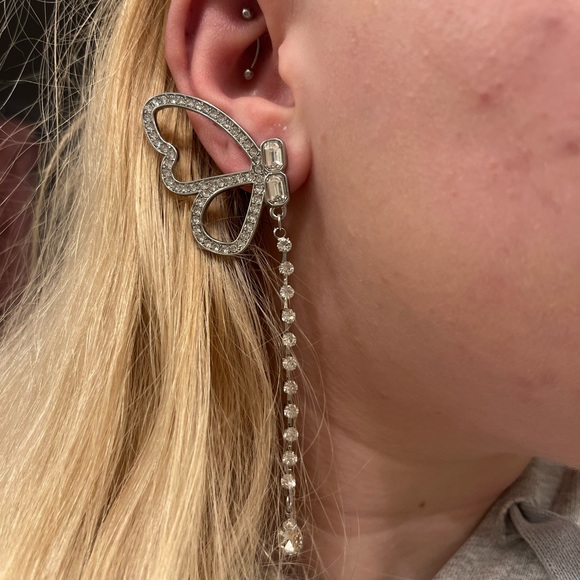 Dolls Kill Silver Butterfly Earrings - Picture 4 of 4